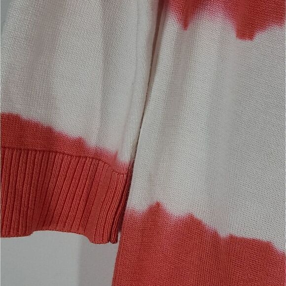 AB Studio Coral Striped Button Down Cardigan - Picture 6 of 7